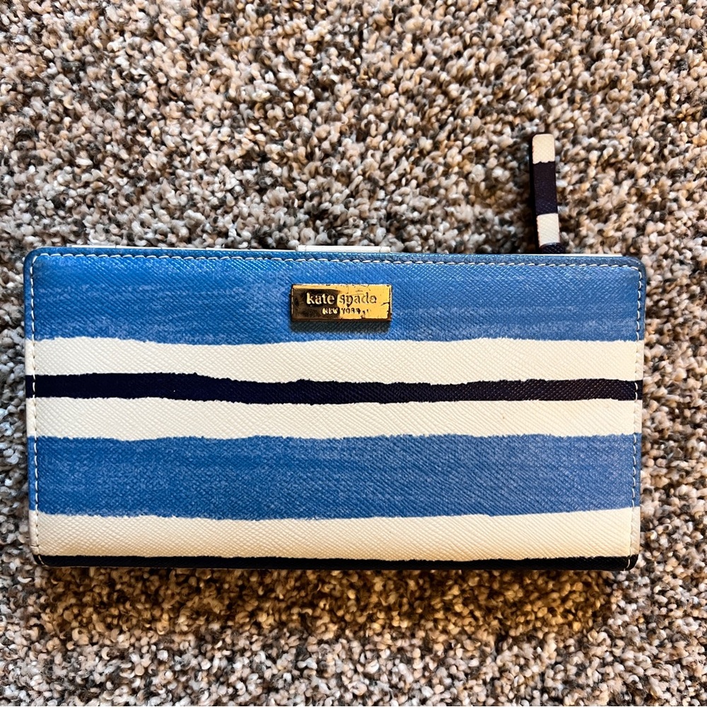 Kate Spade blue striped wallet